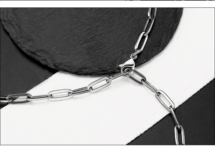 New 5mm Pure Titanium Long O Plated Link Chain Necklace Men Anti-Allergy 25.6″