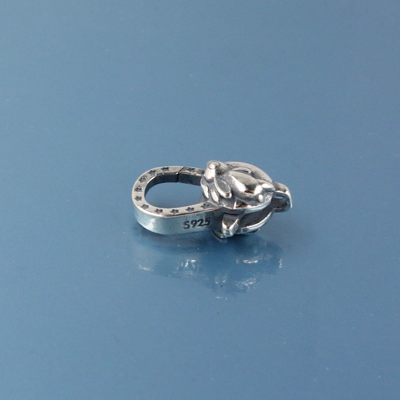 Vintage Sterling Silver Rabbit Lobster Claw Clasp Connector 14.7mm #44095