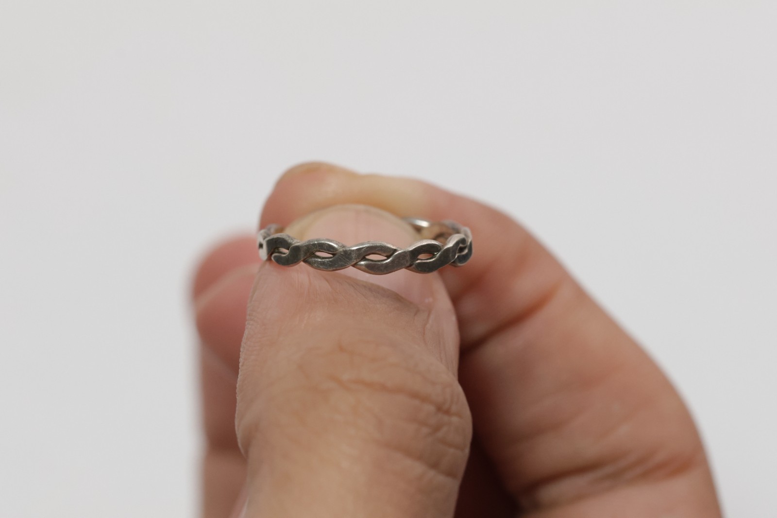 Sterling Silver Minimalist Braided Band Style Ring Size 7.75