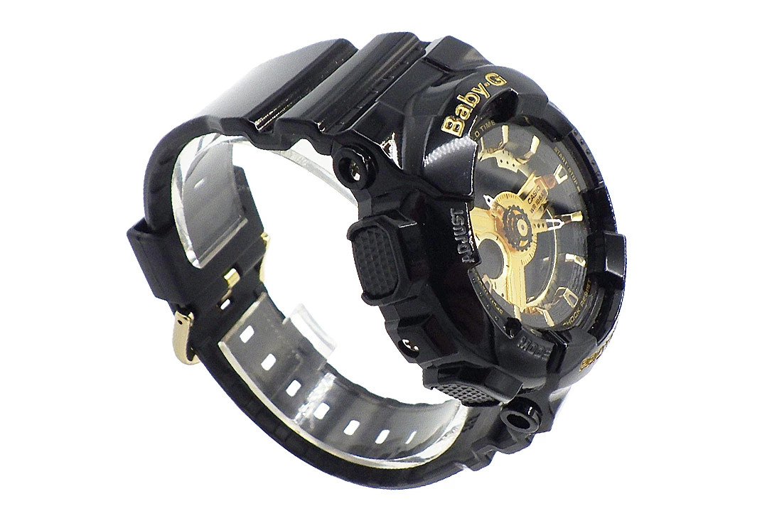 CASIO BABY G BA 110 1AJF BA 110 Series Glossy Black Gold with outer box and bag