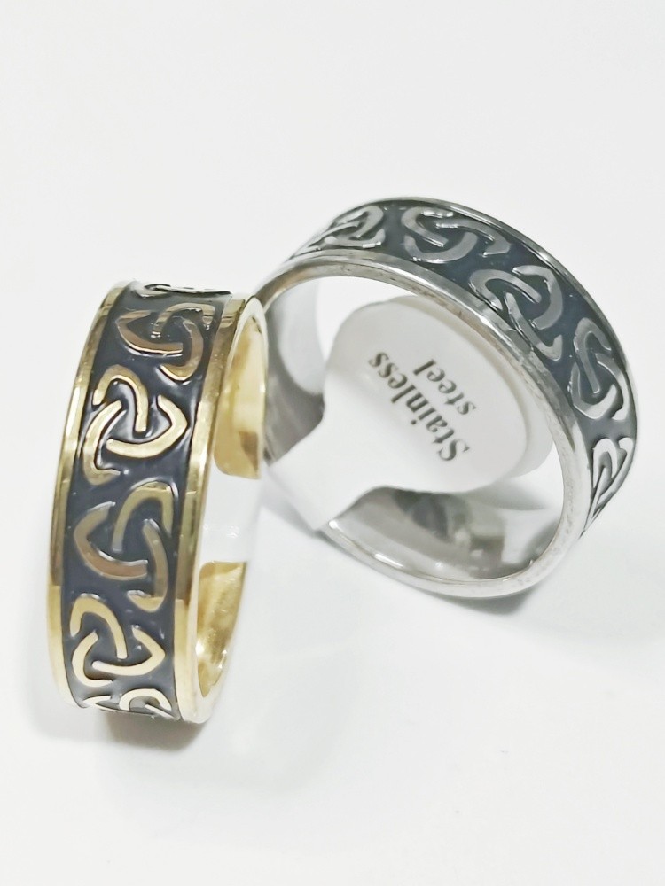 36 Pcs Celtic Knot Black Enamel Stainless Steel Rings Stackable Vintage Jewelry