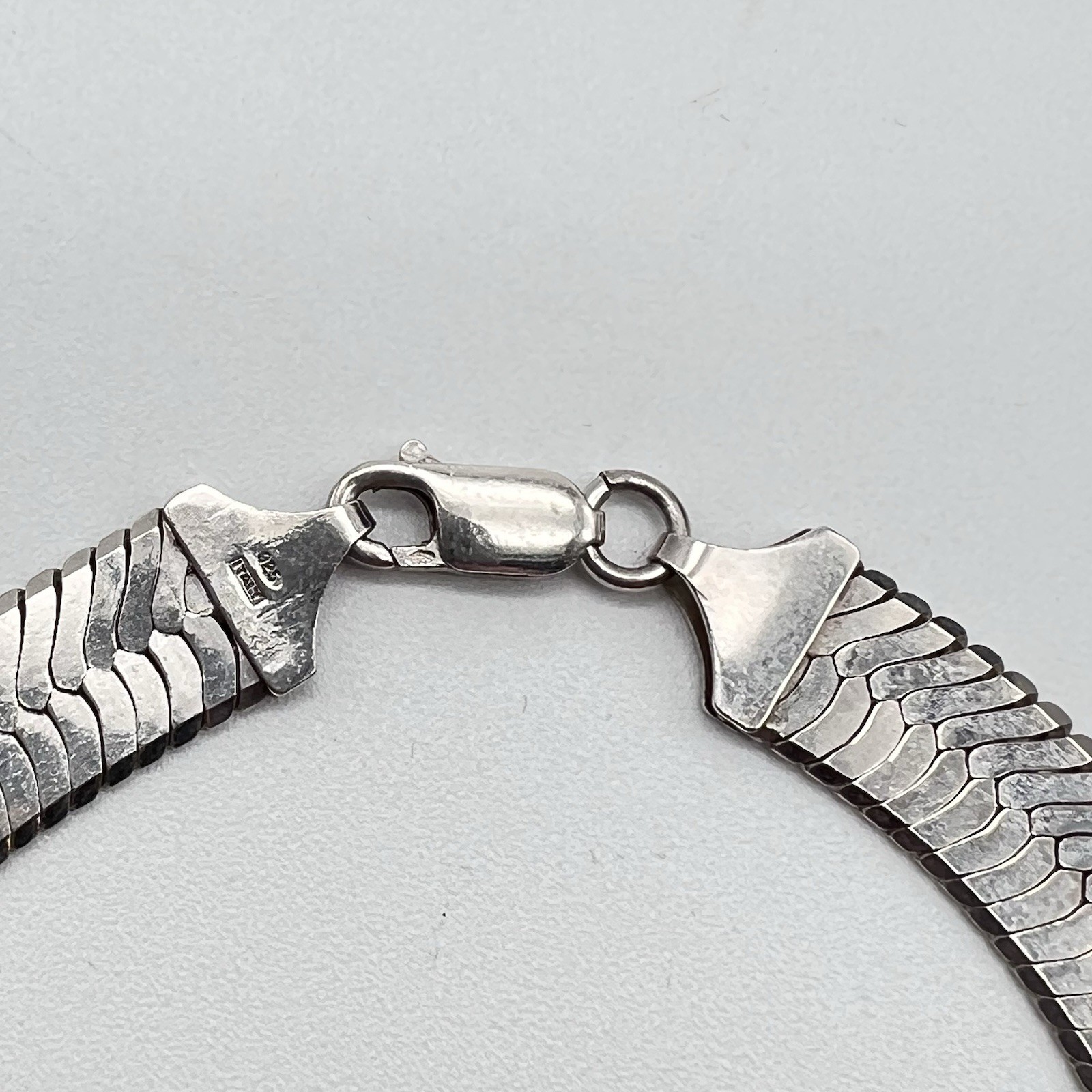 Solid 925 Sterling Silver Italian Herringbone Flat Chain Necklace 20″ 51.2g