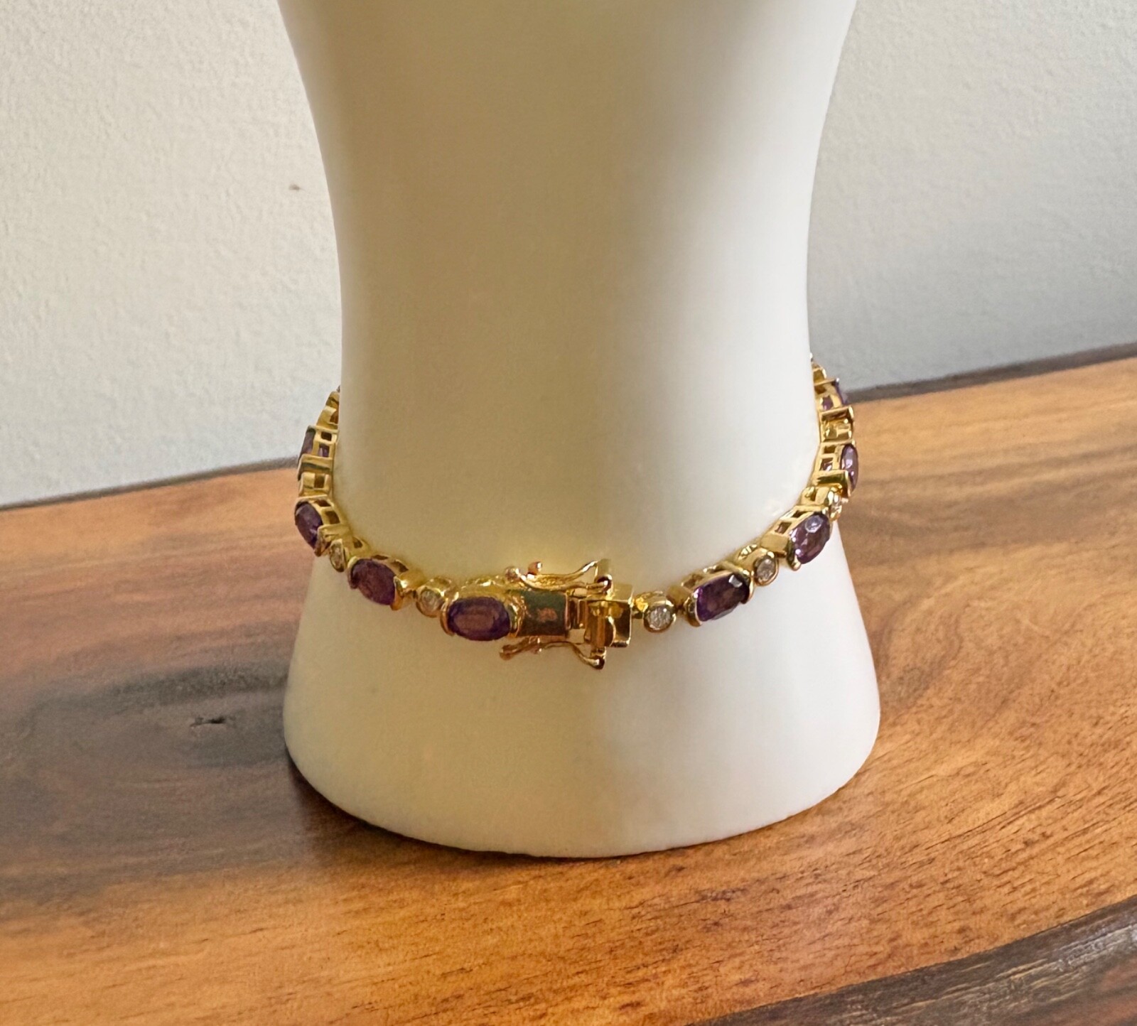 Uruguayan Amerhyst, Moissanite Bracelet – 6.50 inches (6.50 ctw.)