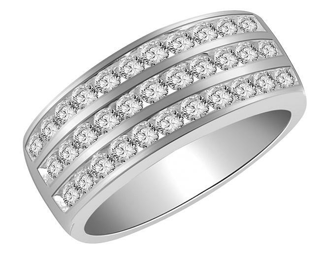 Right Hand Engagement Ring VS1 F 1.00 Carat Round Cut Diamond 14K White Gold