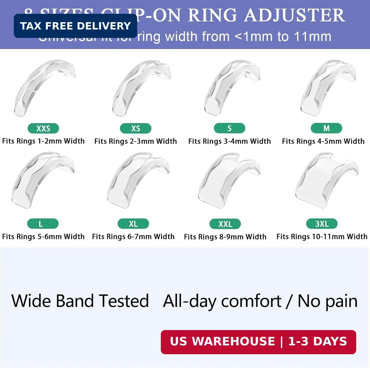 Xixter Ring Sizers for Loose Rings,14-Pack Adjuster Kit with Premium TPU to Stop