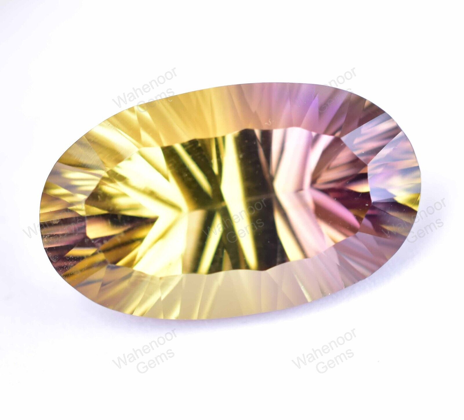Flawless Natural Bi-Color Ametrine 19.60 Ct Oval Certified Untreated Gemstone