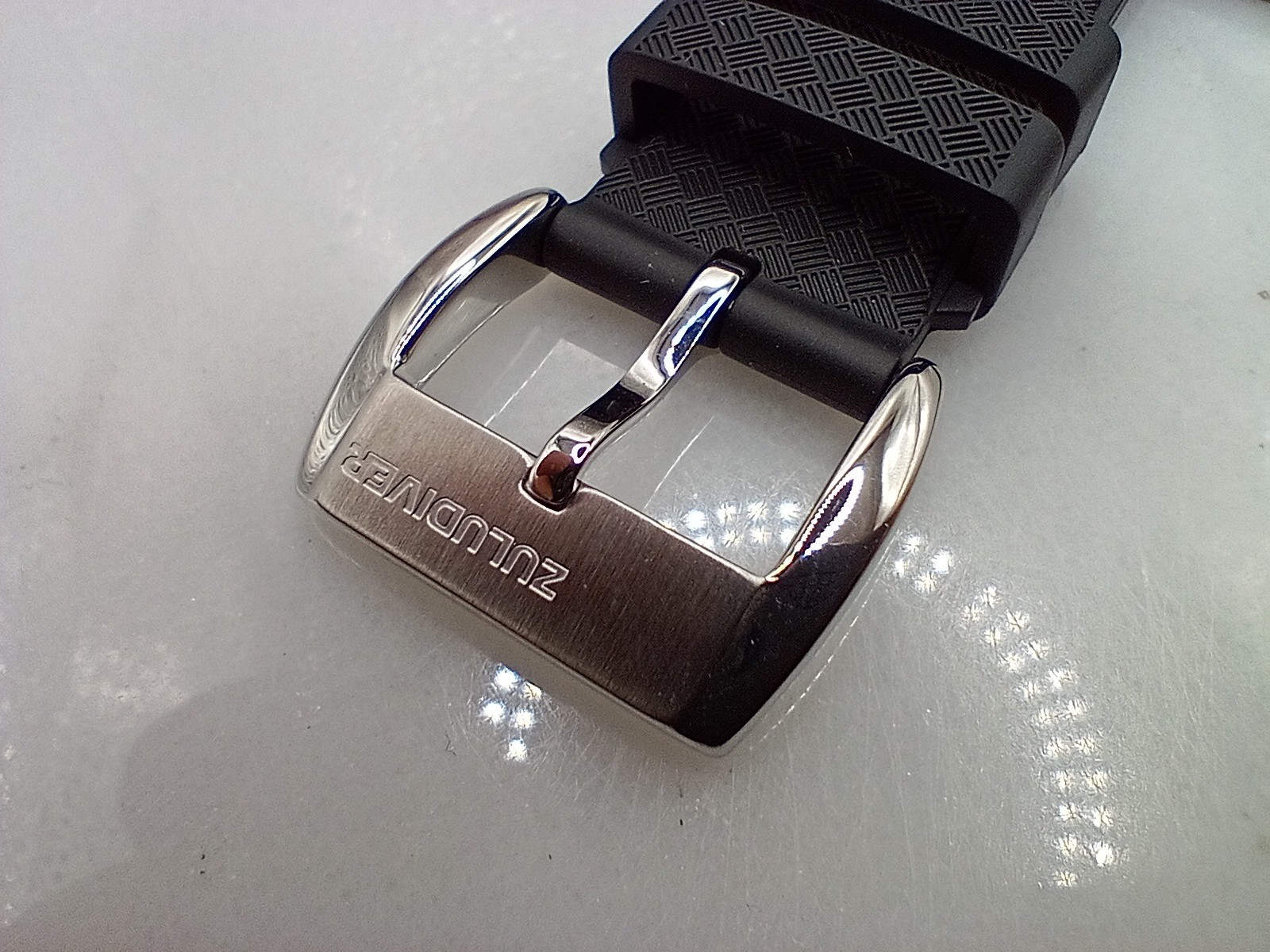 New 20mm Watchgecko Zuludiver HNBR Rubber Watch Strap Black Quick Release 6B360