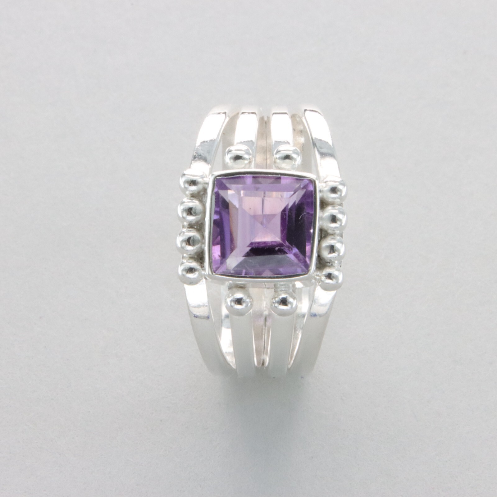 Square / Rectangle AMETHYST Ring – Multiple Sizes – 925 STERLING SILVER #9e