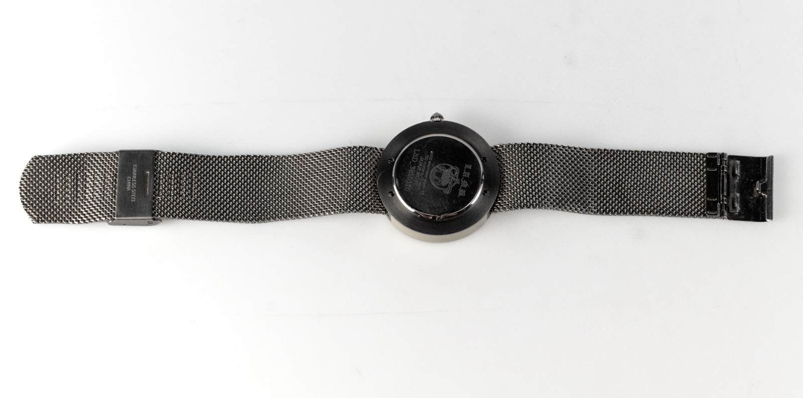 L.A.M.B. Gwen Stefani Watch LBD_3850110 Silver Mesh Mother of Pearl New Battery