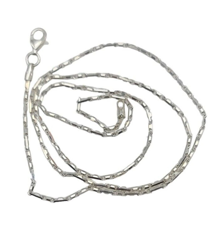 Arrow Bullet 1.2 mm Link 18″ Chain Necklace Solid Real 925 Sterling Silver NEW