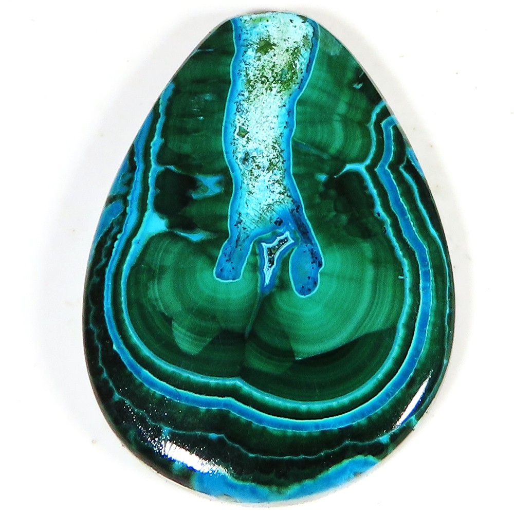 Natural Malachite Chrysocolla Pear Cabochon Gemstone 84.05 CT 29x40x6 mm sr264