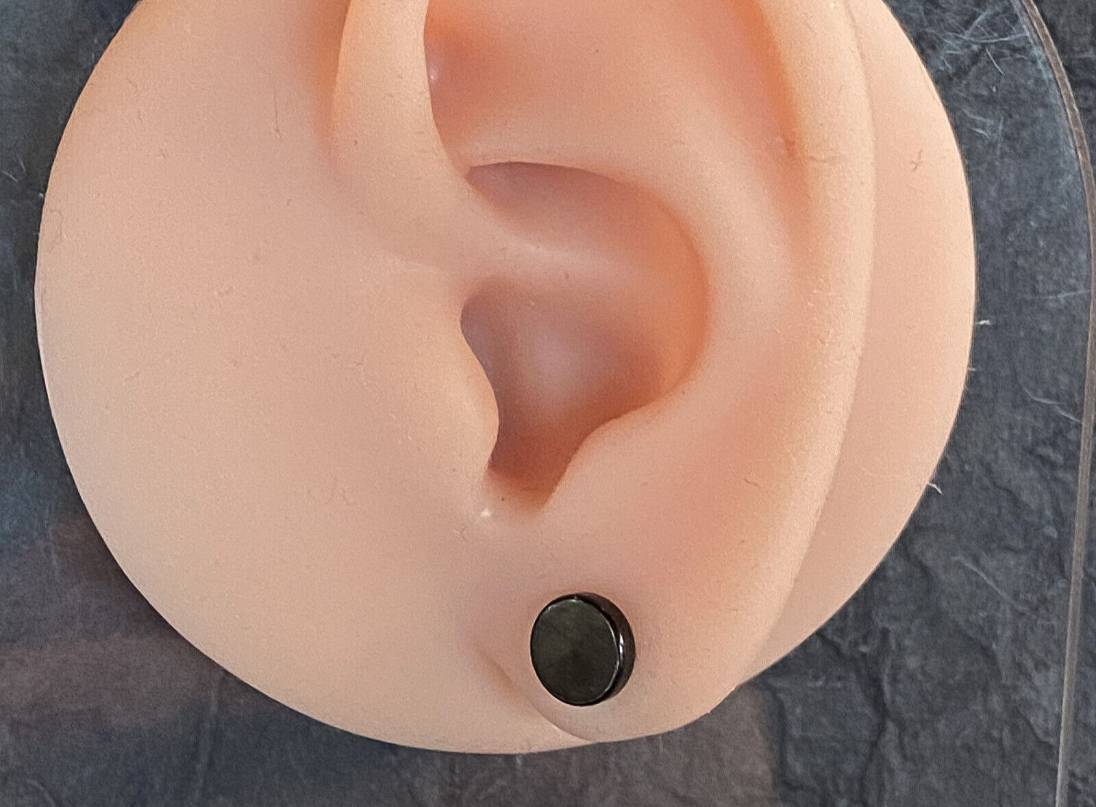 PAIR 316L Surgical Steel Black Flat Head Plugs Tunnels Gauges Body Jewelry