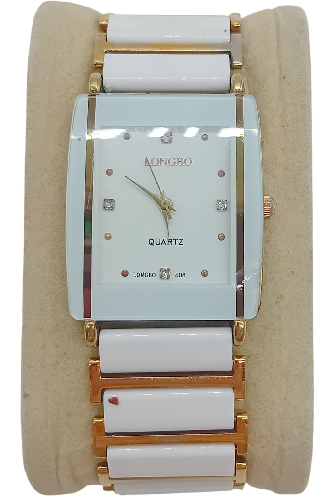 LONGBO Quartz Women’s White Wristwatch Dial Stainless Steel Strap Pre-Loved