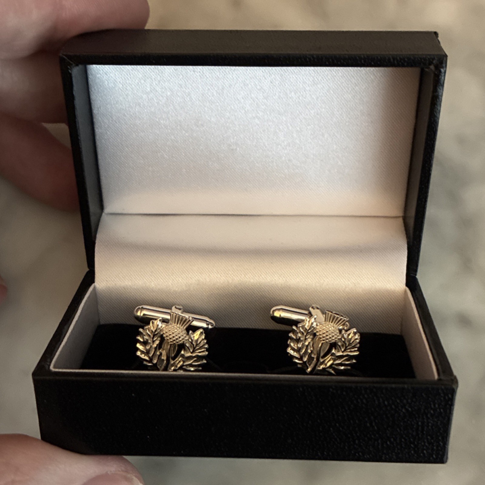 Alexander Castle 925 Sterling Silver Men’s Cufflinks Scottish Thistle