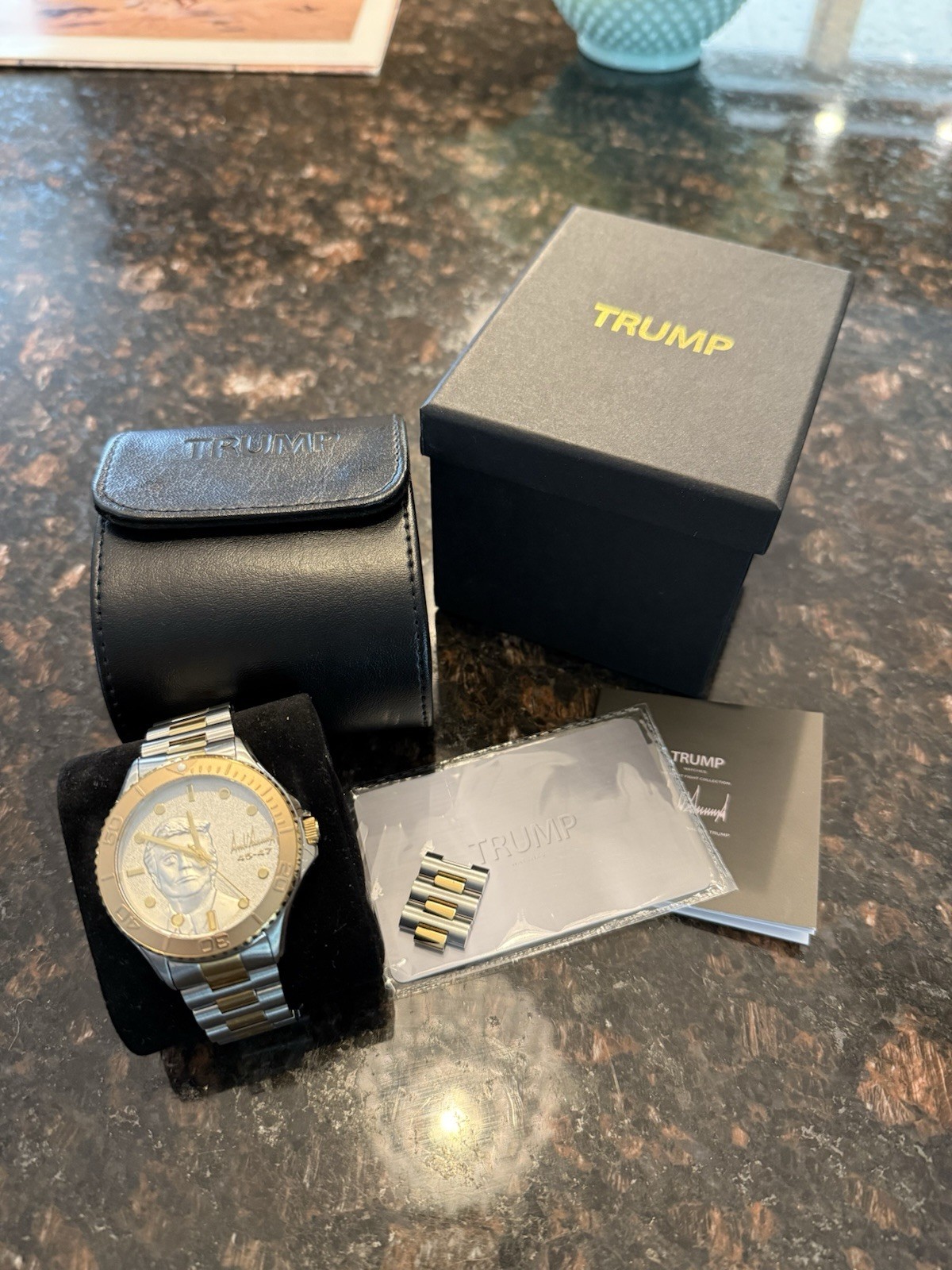 Trump Victory My President 45-47 Watch Gold Silver Automatic #00234/1000 Box