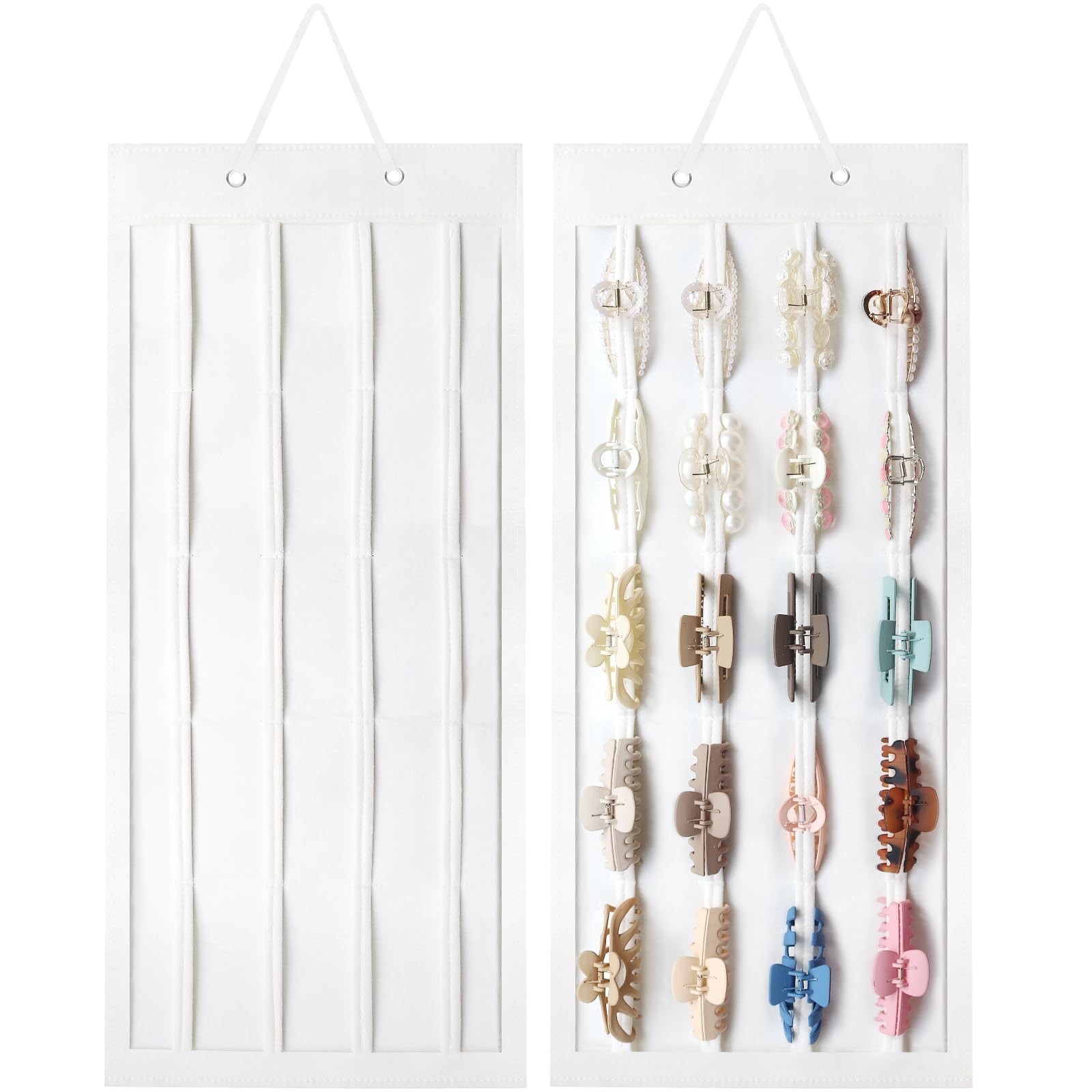Hair Claw Clip Holder for Girls, Hanging Claw Clips Storage Organizer for Wom…