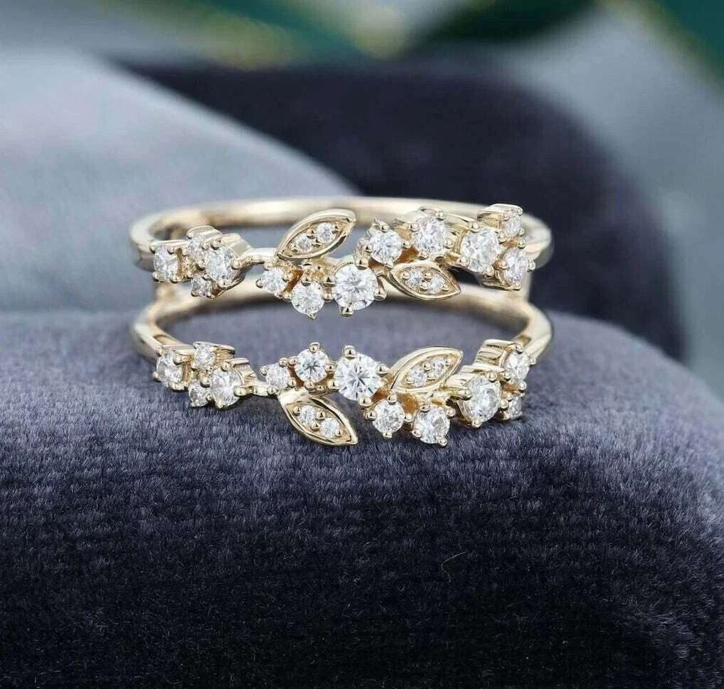 2Ct Round Lab Created Diamond Ring 14K White Gold Plated Women’s Enhancer Band