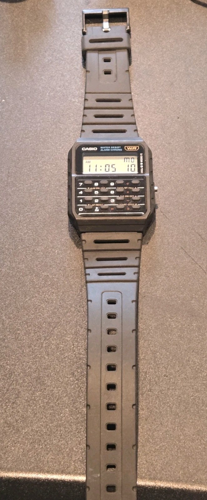 Casio CA-53W-1 Vtg Calculator Retro Digital Watch Alarm Chrono Illuminator C38