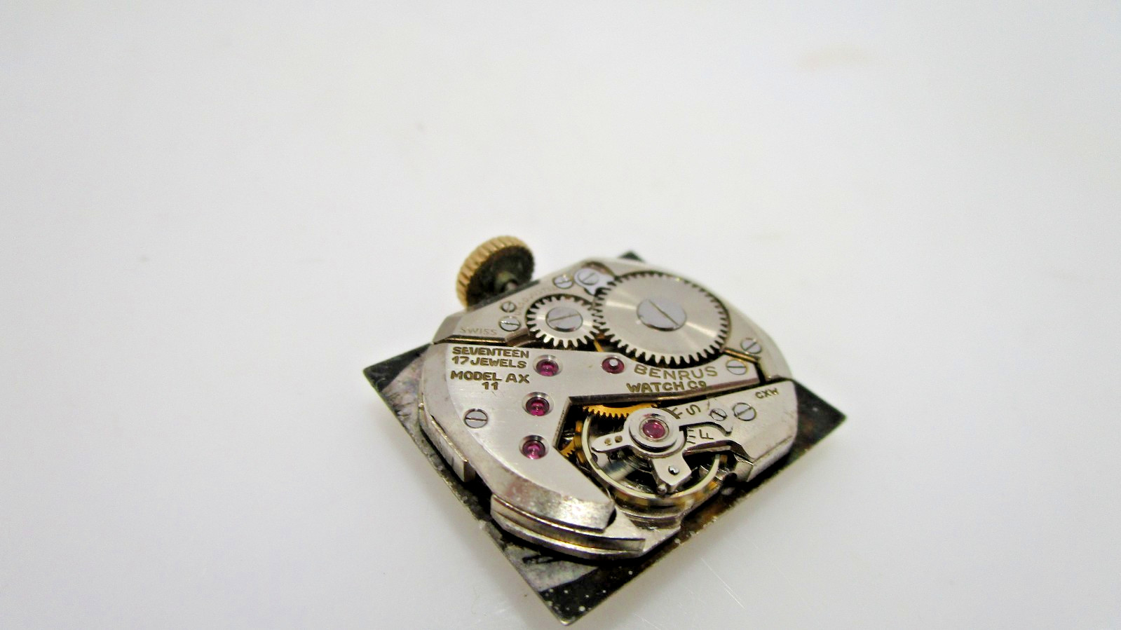 Vintage Benrus Man Art Deco Model AX11 17J Movement Working READ 14K Crown
