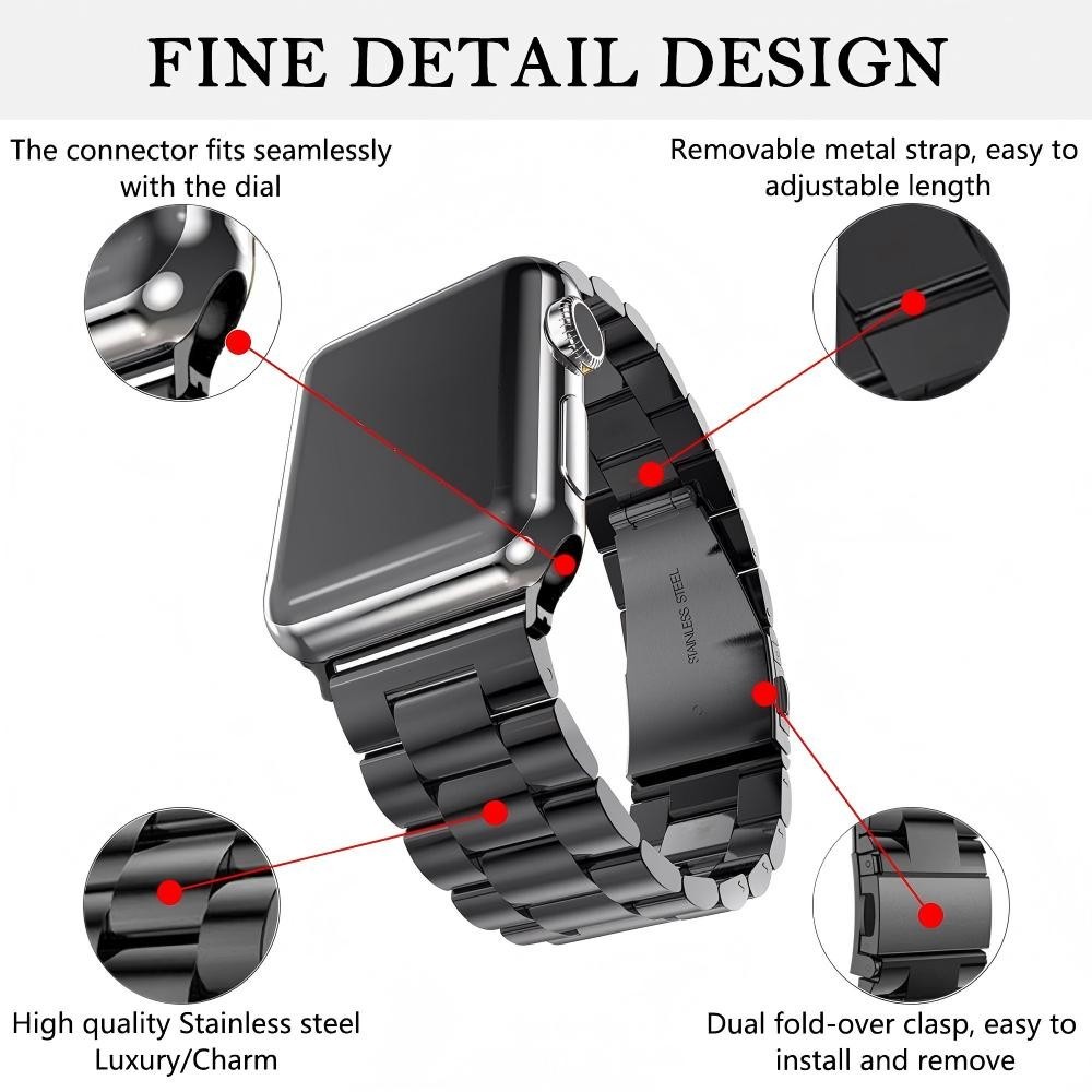 Stainless Steel Band 38/40/41/44/45mm for Apple Watch Series SE 9 8 7 6 5 4 3 2