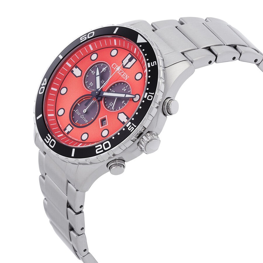 Citizen Men’s Chrono Sporty-Aqua Chronograph Orange Dial Watch – AT2560-84X NEW