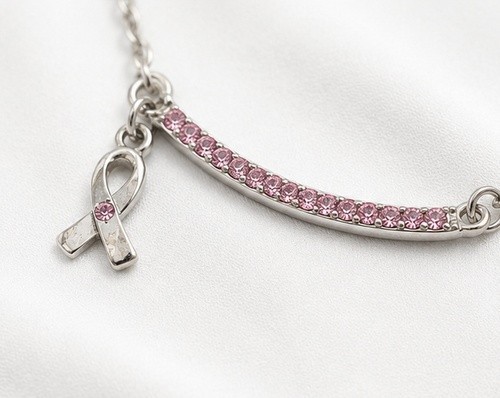 Avon Pink Hope Ribbon Necklace New In Original Box Fast Shipping