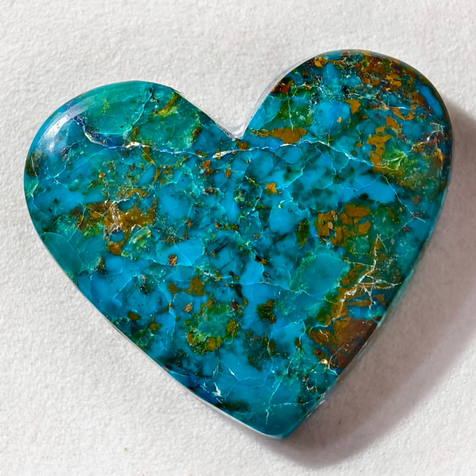 25 Cts Natural Chrysocolla Heart Cabochon Gemstone 23.5x27x5.5 MM