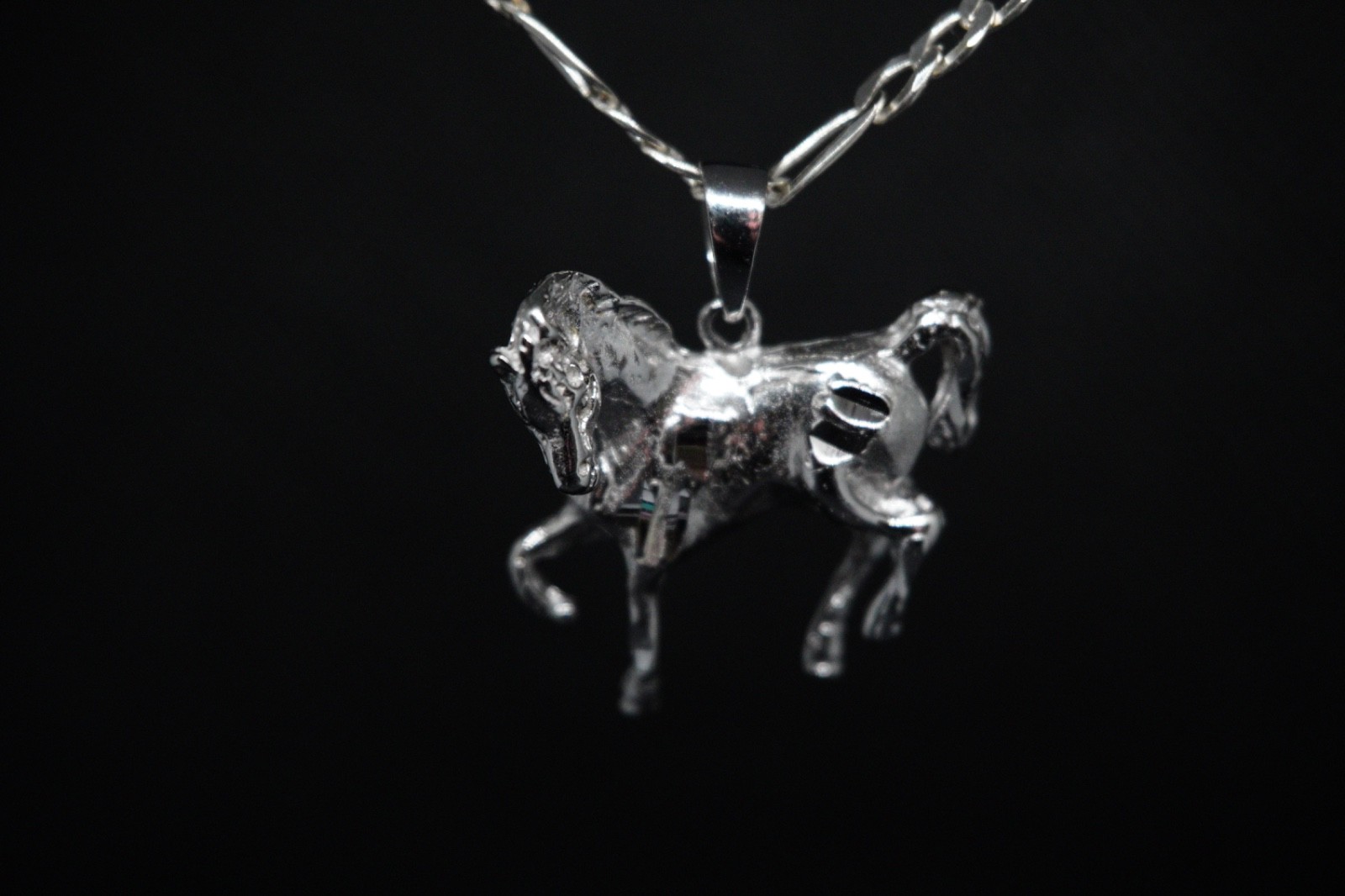 925 Sterling Silver Horse Pendant Polished 25mm Western Equestrian