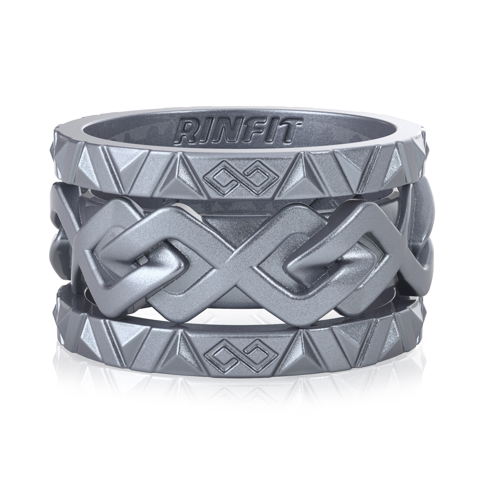 RINFIT Silicone Wedding Rings for Women. Stackable 3 Rubber Rings Set
