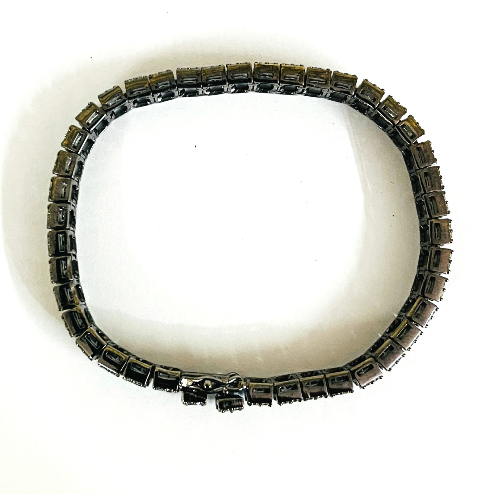 Fancy Black Diamond Tennis Bracelet In Black Gold Plated Quality AAA Certified !