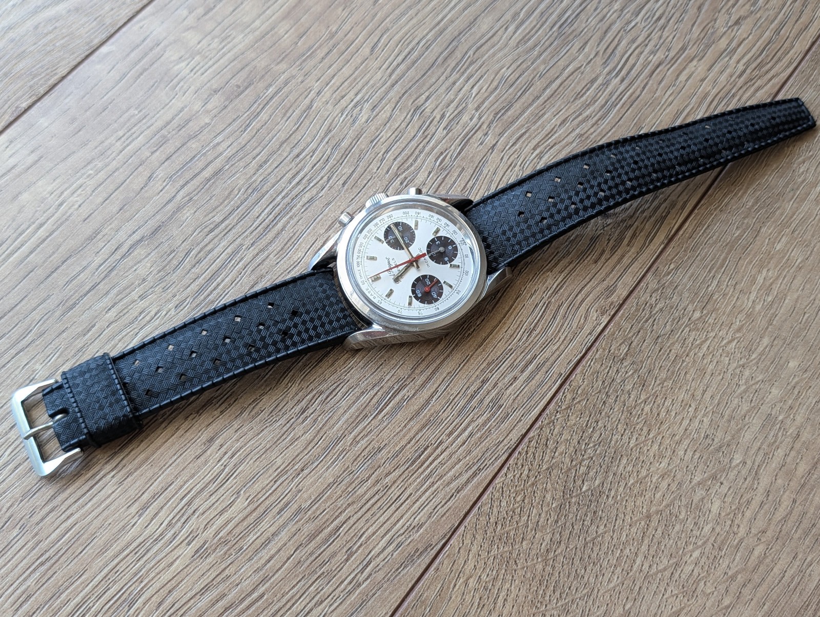 Vintage Paul Peugeot Three-Register Chronograph w/Warm Patina,Valjoux 7736 Mvmt