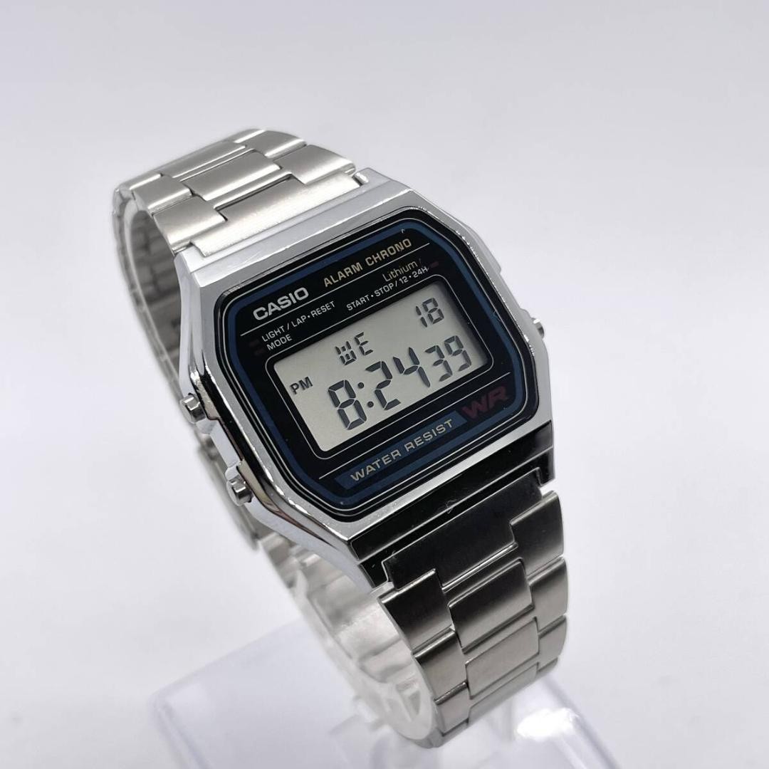 CASIO A158W Classic Vintage Digital Quartz Silver Watch Near Mint Working