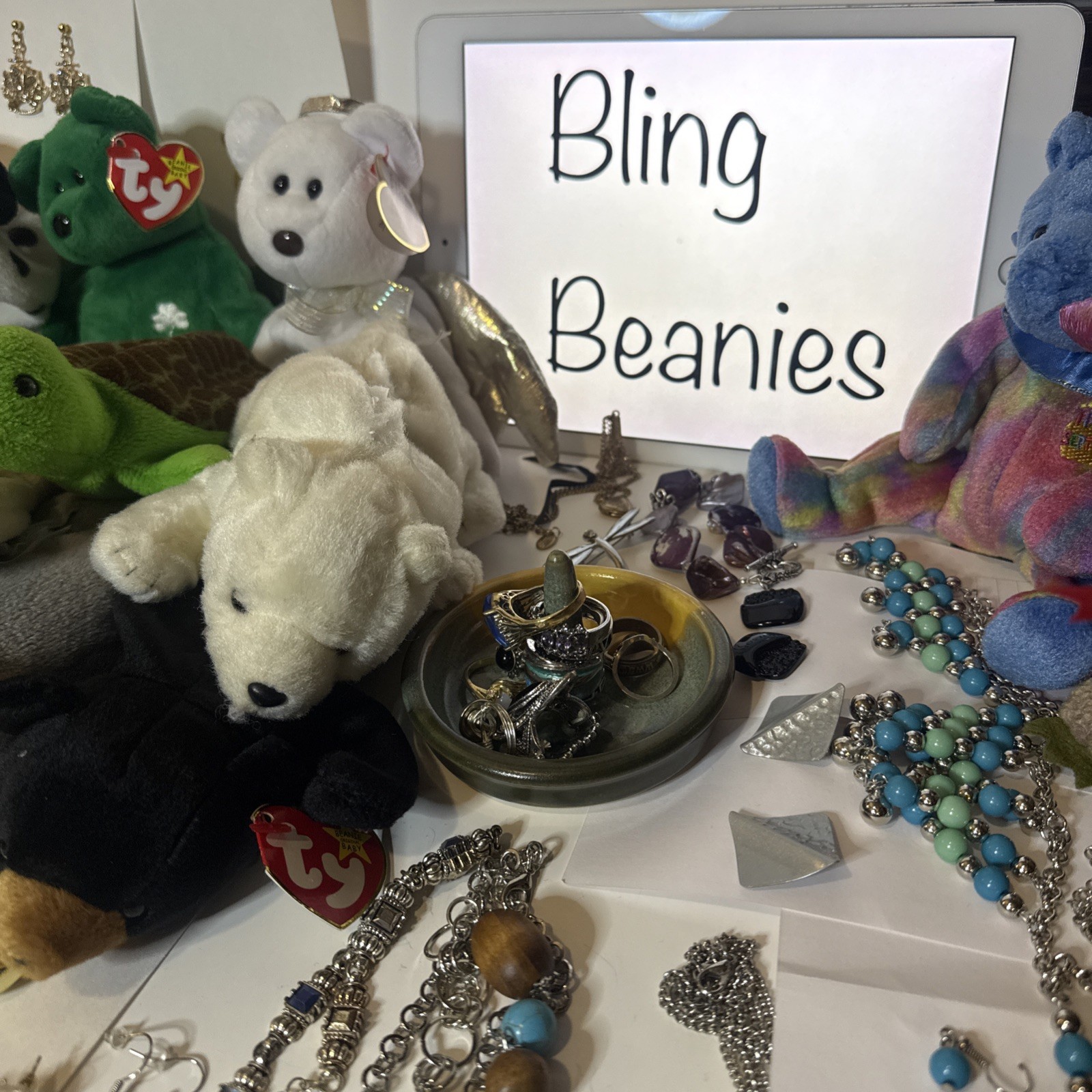 BLING BEANIES (Mystery Jewelry Jar) Free Shipping In US ALL Wearable New & Used