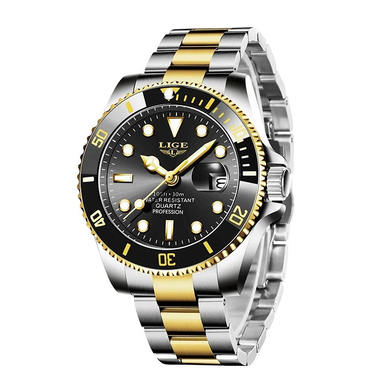 LIGE Luxury Watch, Wristwatche Casual Business Waterproof Watches for Mens, Date
