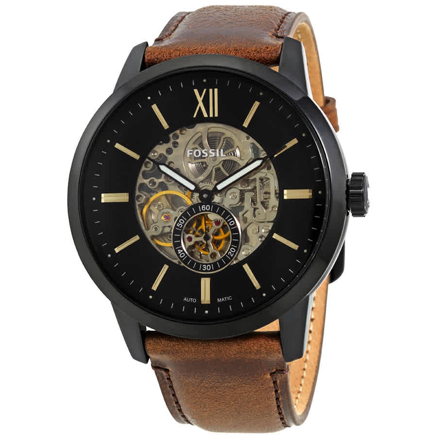 Fossil Townsman Automatic Black Skeleton Dial Men’s Watch ME3155