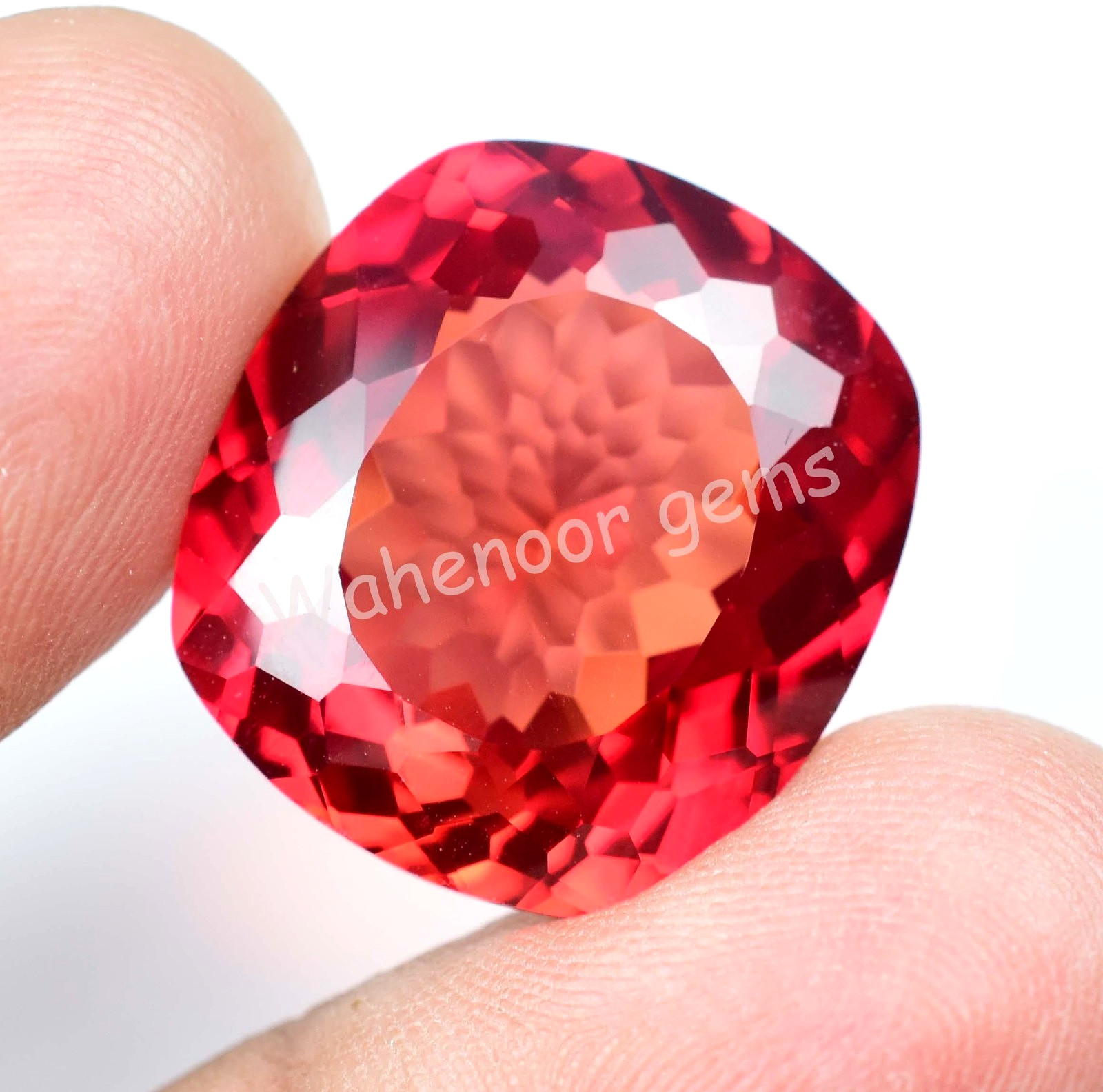 Natural Sapphire 40.55 Ct Red Orange Certified Cushion Stunning Loose Gemstone