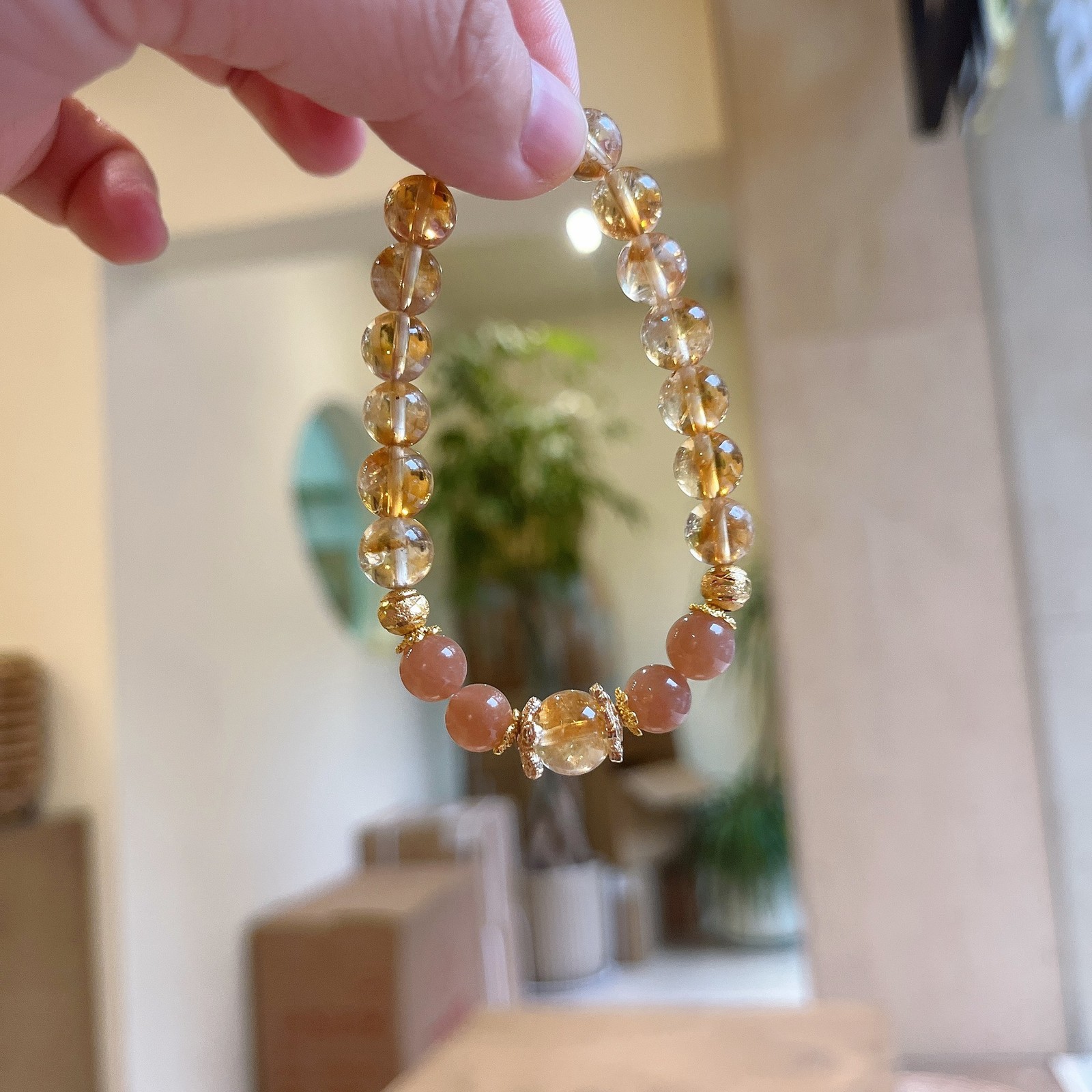Natural Yellow Tower Crystal Fresh and Sweet Sun Orange Crystal Bracelet