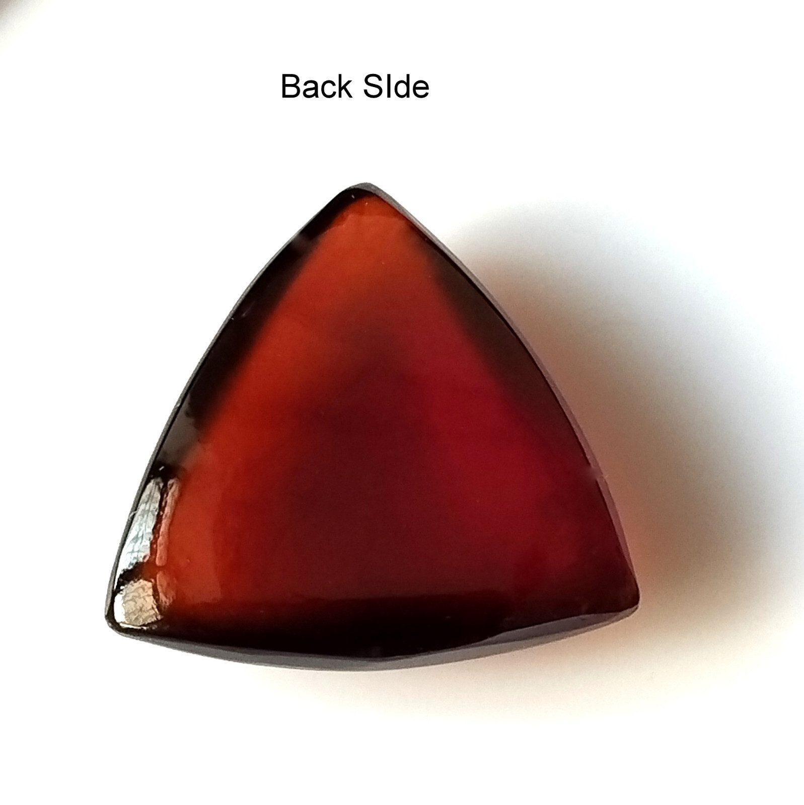 Red Hessonite Garnet 14.6X14 mm Trillion Cut Cabochon Natural Gemstone 9.05 CTS