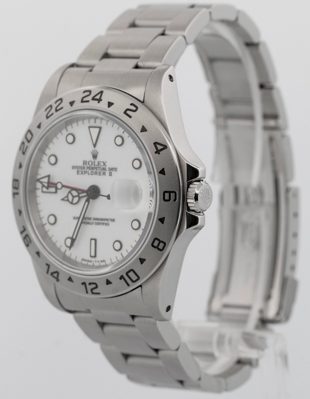 PAPERS Rolex Explorer II WHITE Stainless Steel 40mm 16570 Oyster GMT Watch BOX