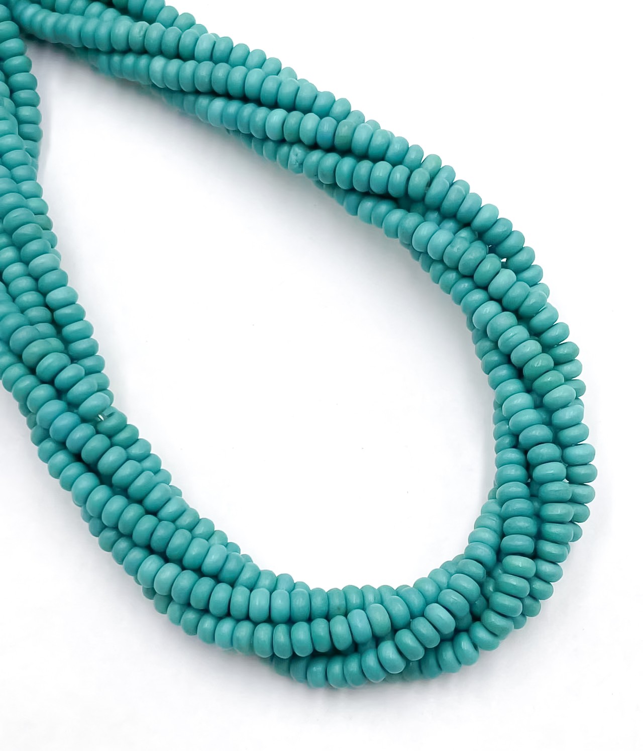 Dyed Howlite Turquoise Rondelle Shape Beads Size 2.5x5mm 15.5″ Strand