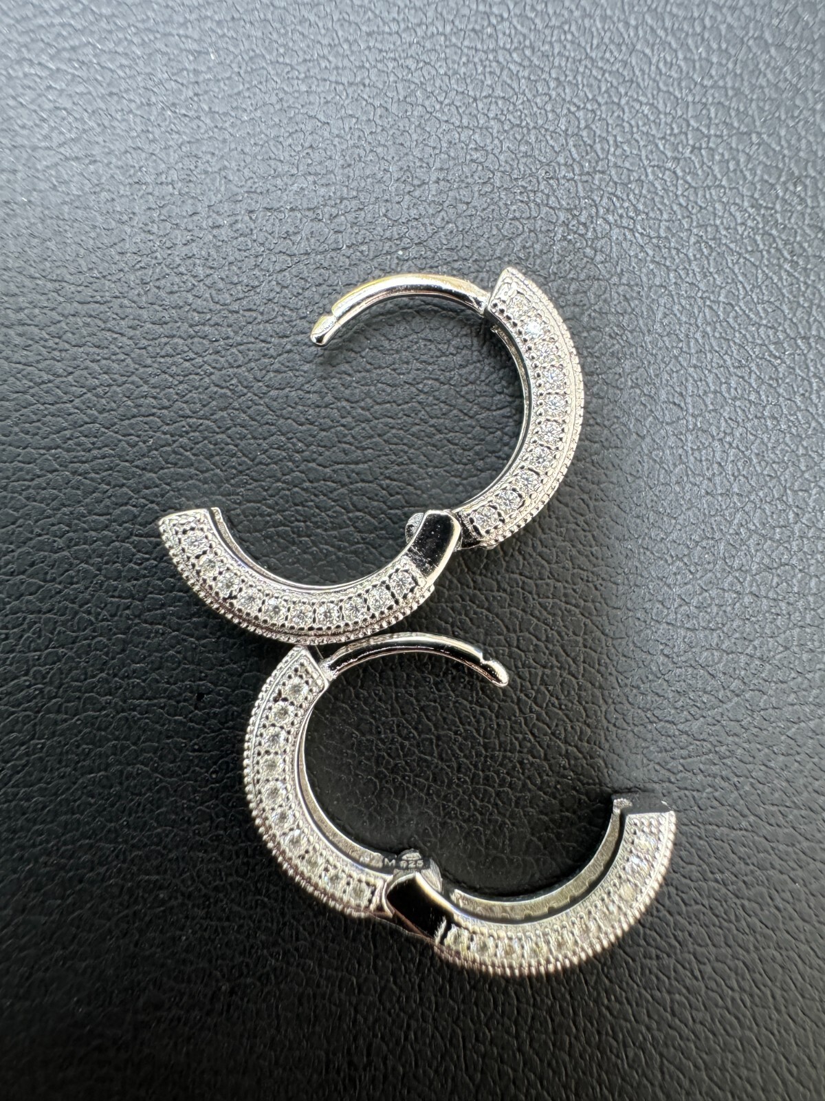 Moissanite Real 925 Silver Small Huggie Hoop Earrings 12mm Mens Ladies Hoops