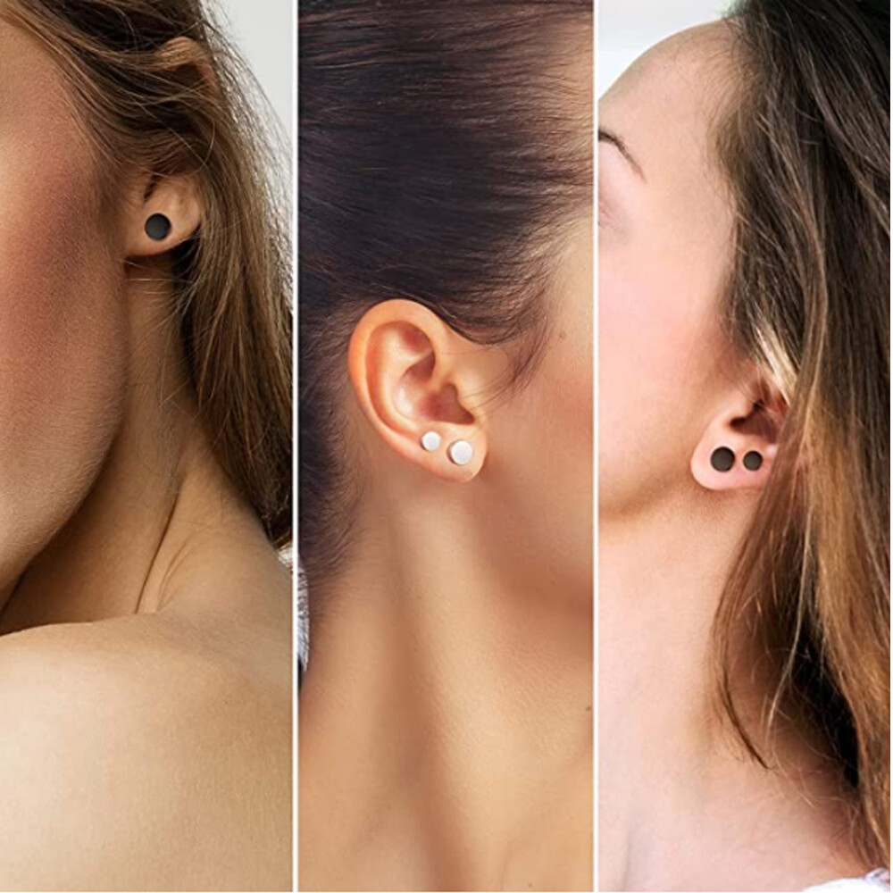 Hypoallergenic Steel Flat Back Stud Earrings for Women Men Cartilage Screw Back