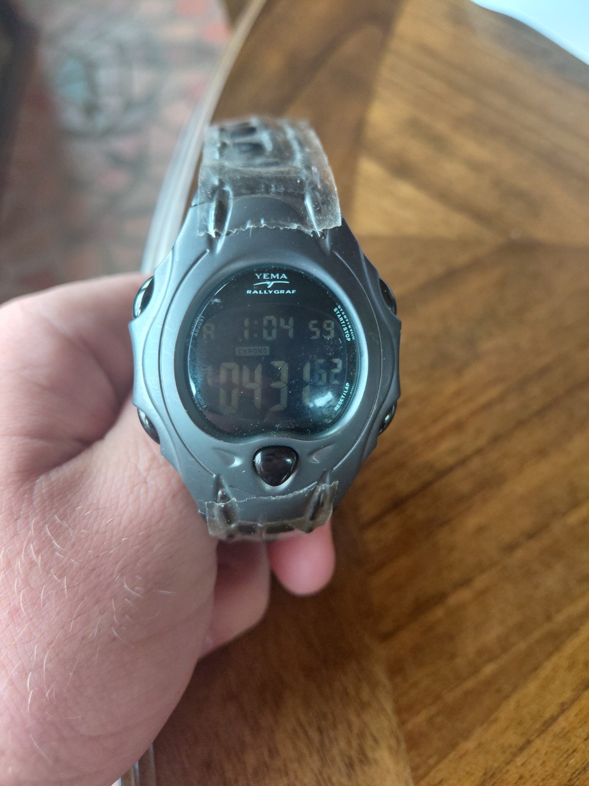 Classic Yema RALLYGRAF LCD Water Resistant 10 ATM S/s Quartz Men’s Watch