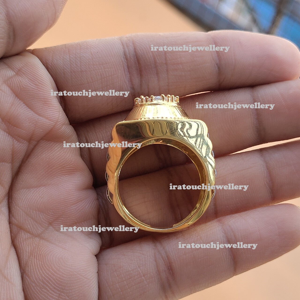 2Ct Round Lab Created Diamond Men’s Rolex Designer Ring 14K Yellow Gold Plated