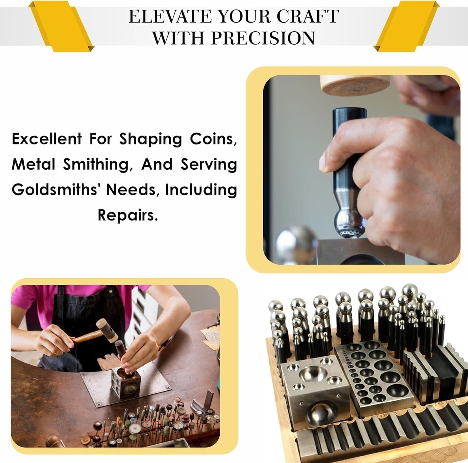 41 PC doming Block and Punch Set – Designer Dapping Doming Punch Block Set