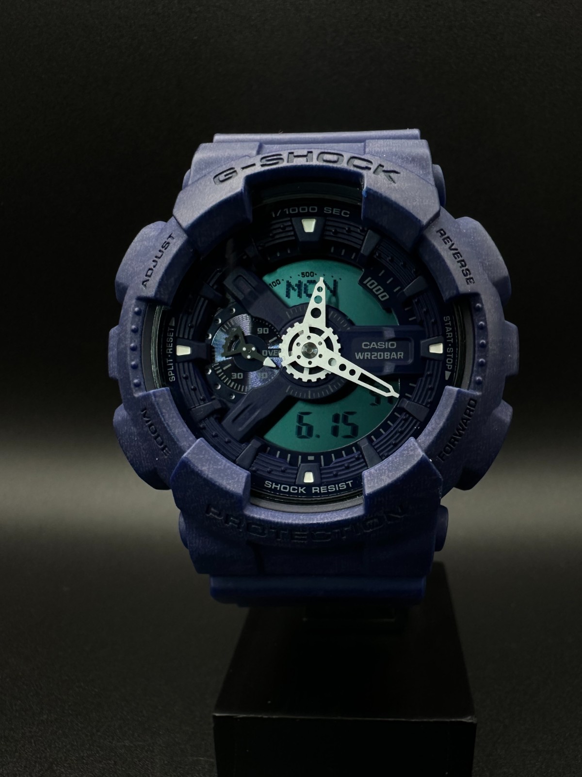 Casio G-Shock Heathered Series 51mm Blue Digital Men’s Watch GA-110HT-2A