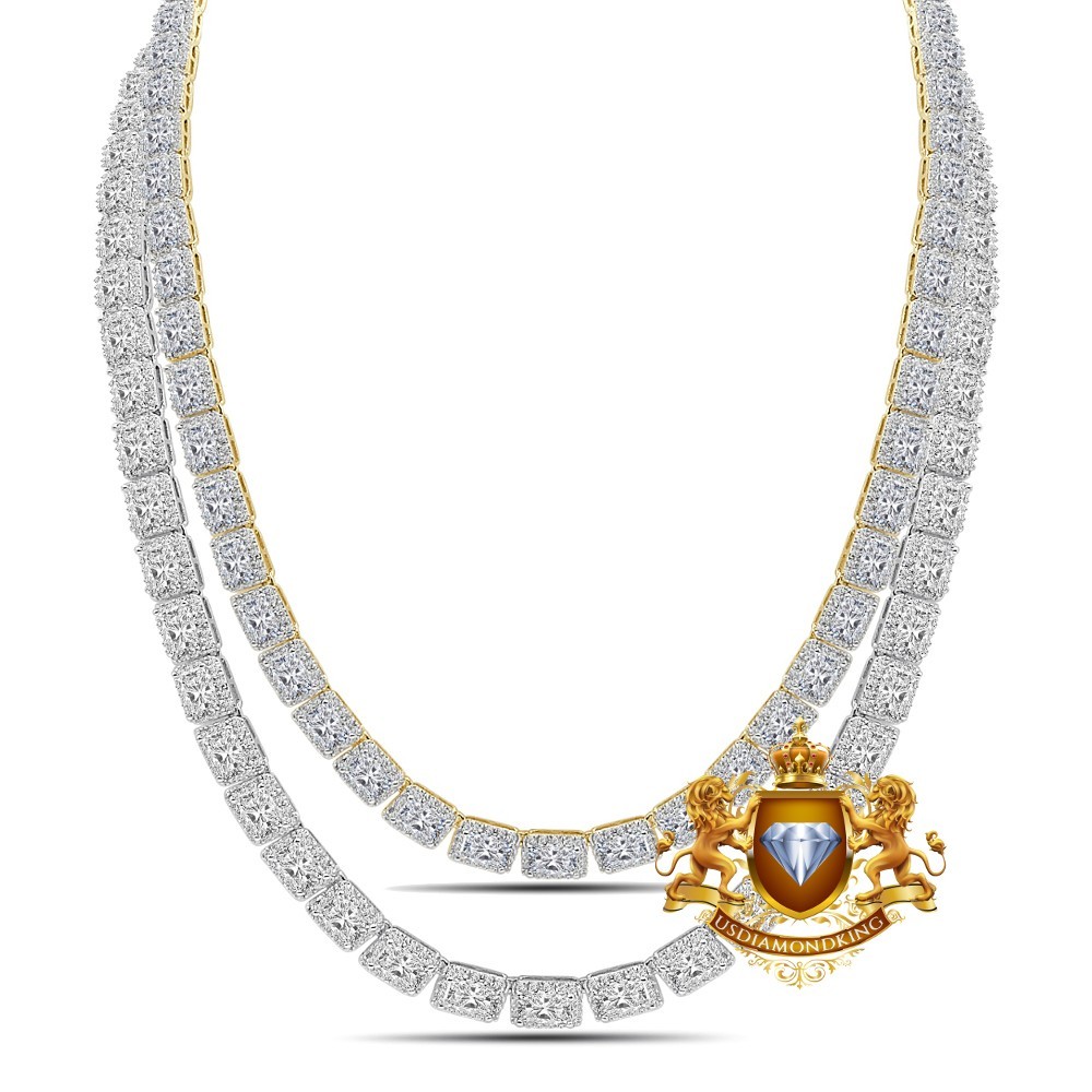 42 Grams VVS1/D 8.86 Ctw. 14K Gold Bonded Tennis Chain Neckless 6mm/20″