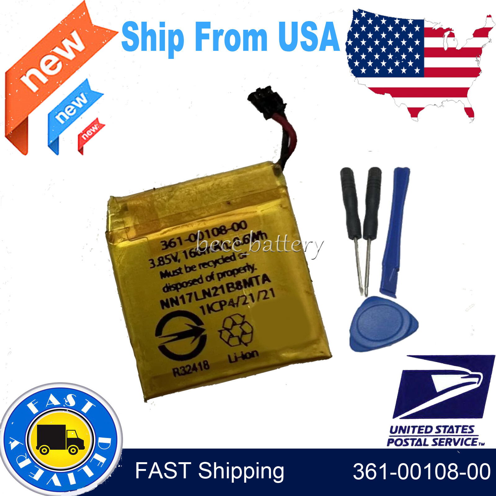 Battery Replacement for Garmin Vivoactive 3 GPS Smartwatch 361-00108-00 160mAh