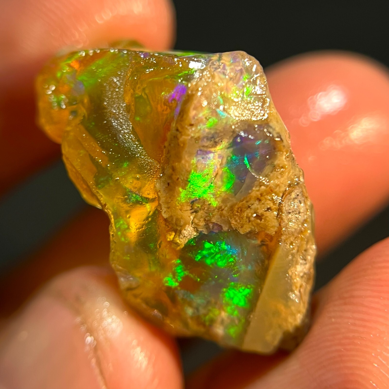38 Carat Opal Rough Natural Ethiopian Opal Raw Welo Opal Multi Fire Gemstone