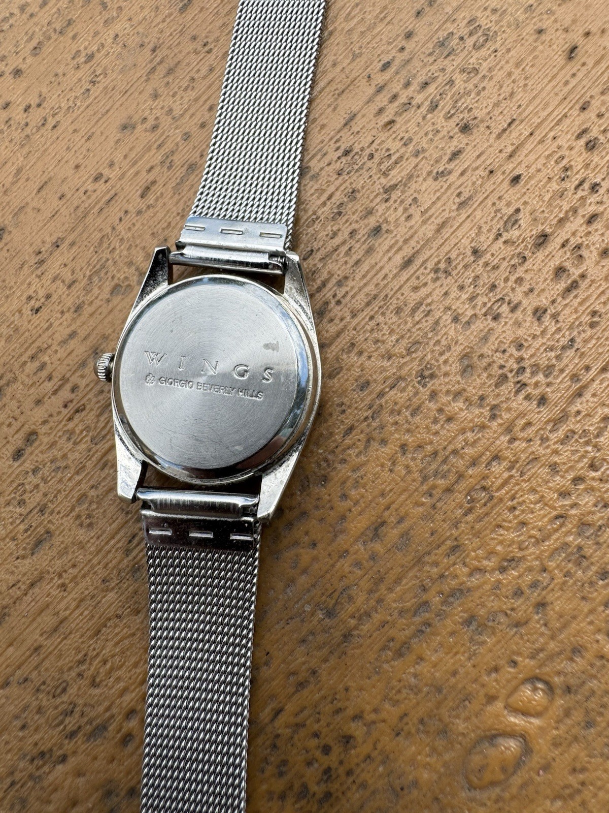 Wings Giorgio Beverly Hills Stainless Steel Mesh Royal Blue Dial Wrist Watch